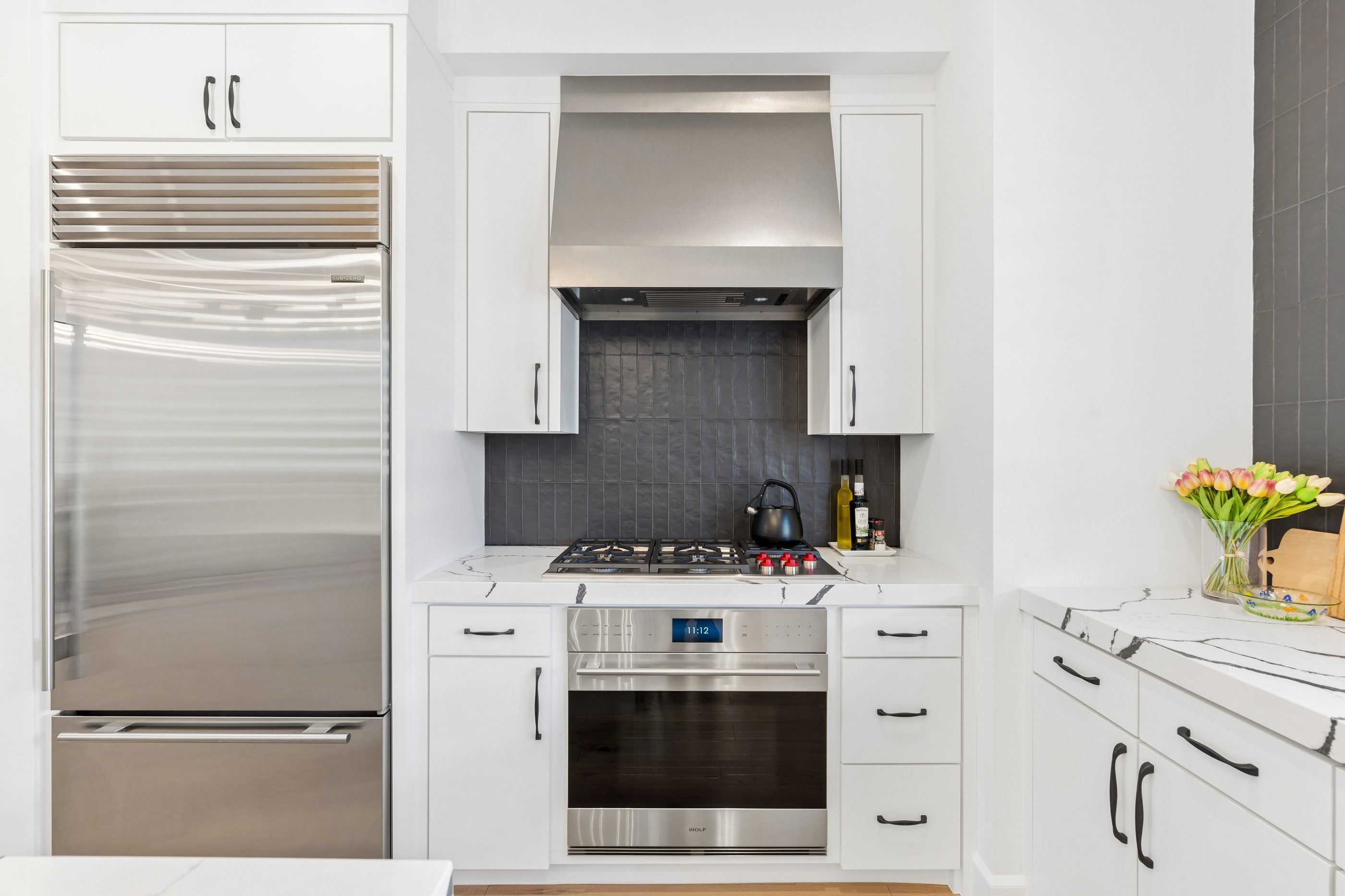 Wolf range and Sub-Zero refrigerator
