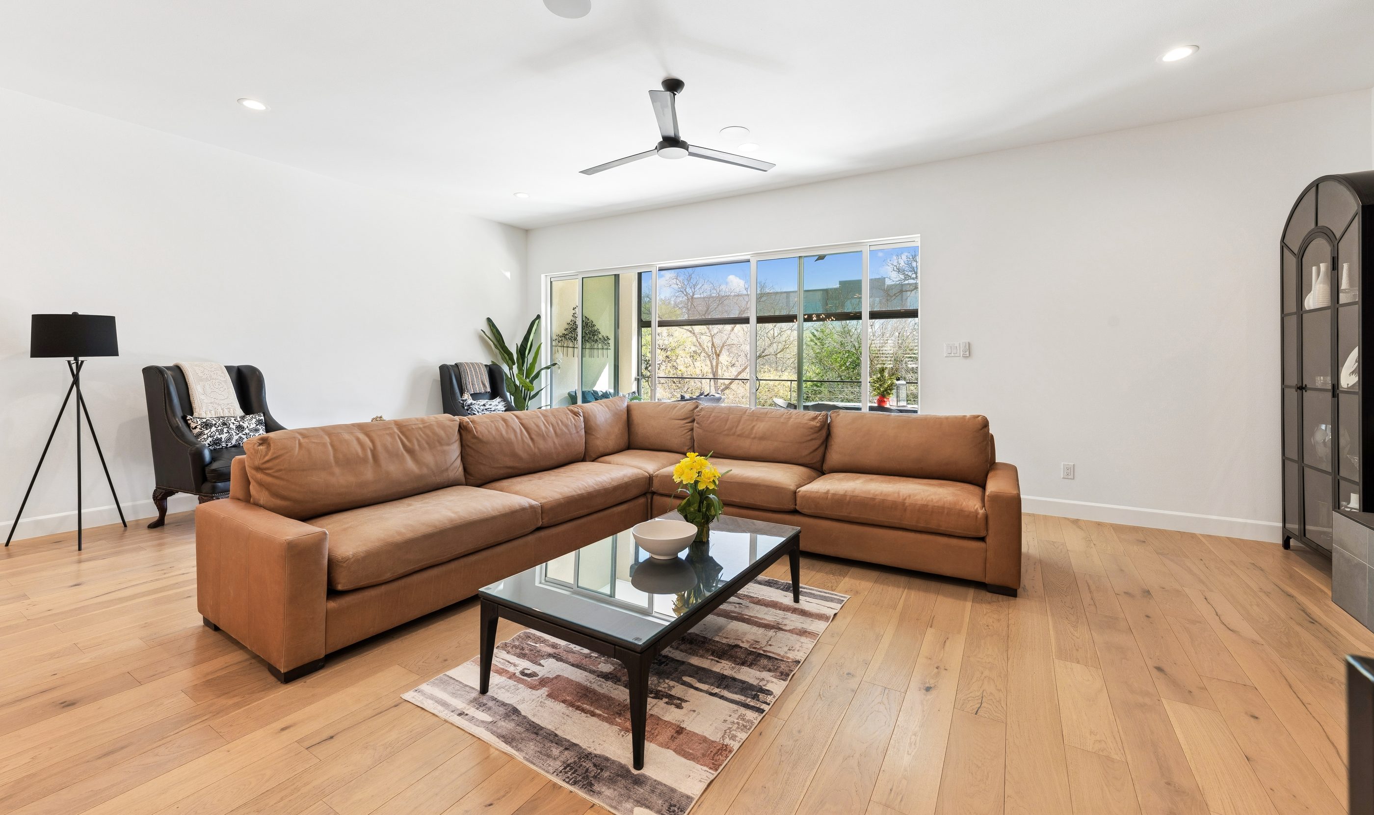 Living Room — Floor-to-Ceiling Sliders